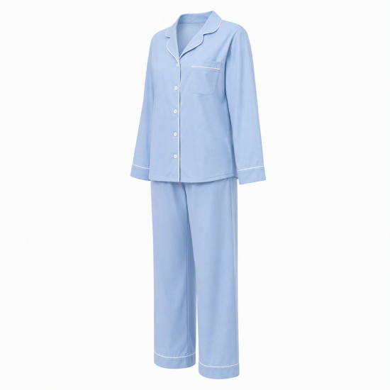 Blue Cotton Women's Pajamas