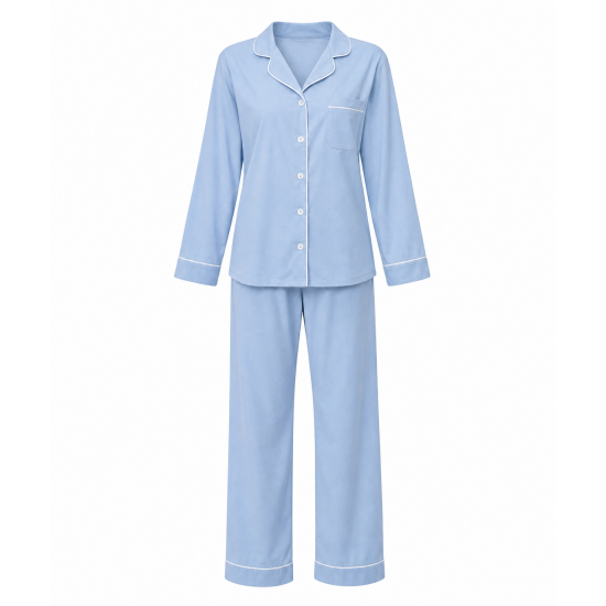 Blue Cotton Women's Pajamas