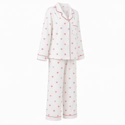White Cotton Heart Pajamas