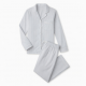 White Striped Button Women's Pajamas