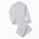 White Striped Button Women's Pajamas