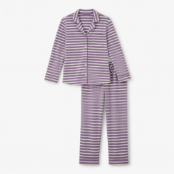 Fleece Striped Button Women's Pajamas