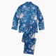 Blue Satin Floral Women's Pajamas