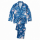 Blue Satin Floral Women's Pajamas