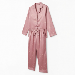 Pink Satin Print Pajamas