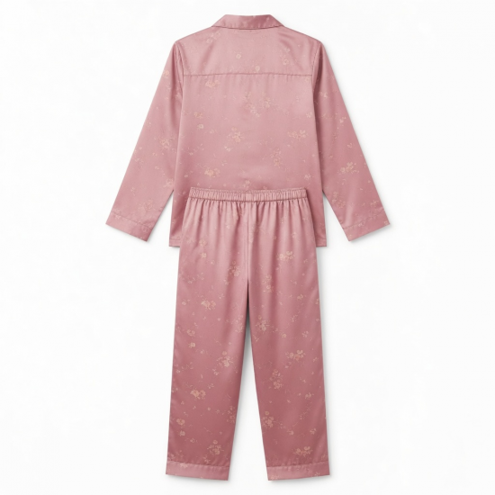 Pink Satin Print Pajamas