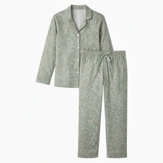 Green Floral Women's Pajamas