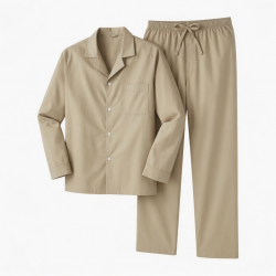 Beige Cotton Unisex Pajamas