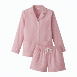Pink Striped Pockets Pajamas