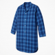 Royal Blue Plaid Striped Men's Nightshirt