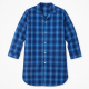 Royal Blue Plaid Striped Men's Nightshirt