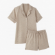 Beige Print Short Women's Pajama Set