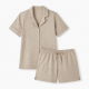 Beige Print Short Women's Pajama Set