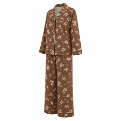 Brown Print Women's Pajama Set