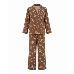 Brown Print Women's Pajama Set
