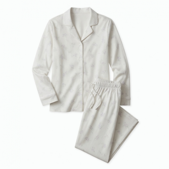 Print Drawstring Women's Pajamas