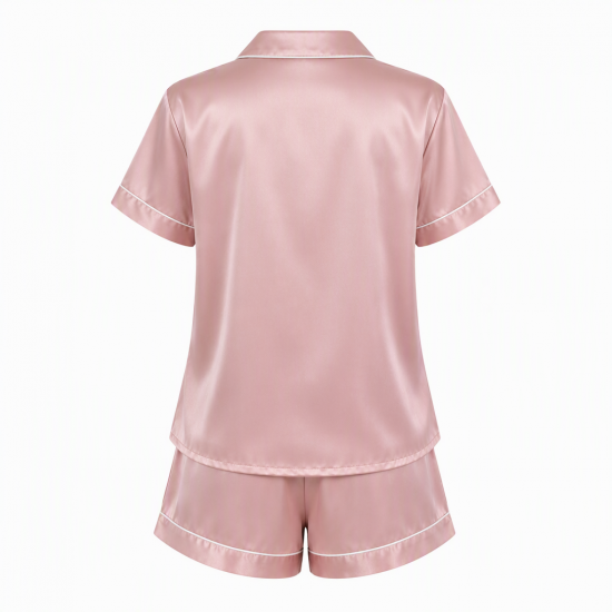 Summer Fashion Women Two Pieces Sleepwear Soft Silk Casual Pajama Sets()