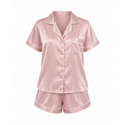 Summer Fashion Women Two Pieces Sleepwear Soft Silk Casual Pajama Sets()
