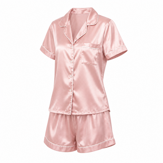 Summer Fashion Women Two Pieces Nightgown Soft Silk Casual Pajama Sets Ladies Sleepwear()