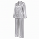 Fashion Unisex Satin Nightgown Top Pants Soft Silk Casual Pajama Sets Couple Sleepwear(XS-5XL)