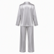 Fashion Unisex Satin Nightgown Top Pants Soft Silk Casual Pajama Sets Couple Sleepwear(XS-5XL)