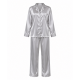 Fashion Unisex Satin Nightgown Top Pants Soft Silk Casual Pajama Sets Couple Sleepwear(XS-5XL)