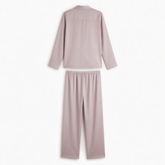 Fashion Women Two Pieces Sleepwear Soft Silk Casual Pajama Sets