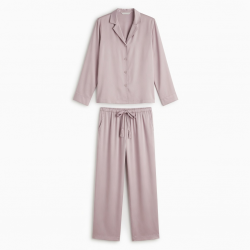 Fashion Women Two Pieces Sleepwear Soft Silk Casual Pajama Sets