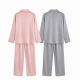 Couple Pajamas Women's Imitation Silk Men's Long Sleeve Set Ice Large Size Loungewear