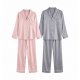 Couple Pajamas Women's Imitation Silk Men's Long Sleeve Set Ice Large Size Loungewear