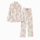 Floral Print Pajamas Set, Long Sleeve Buttons Top & Elastic Waistband Pants, Women's Sleepwear Loungewear