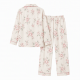 Floral Print Pajamas Set, Long Sleeve Buttons Top & Elastic Waistband Pants, Women's Sleepwear Loungewear