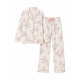 Floral Print Pajamas Set, Long Sleeve Buttons Top & Elastic Waistband Pants, Women's Sleepwear Loungewear