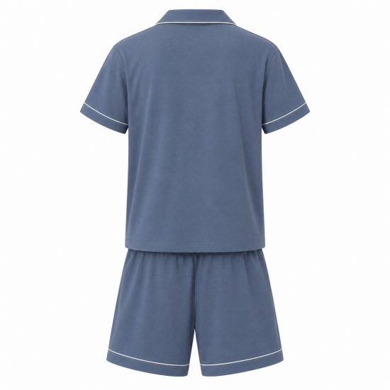 Antibacterial Cotton Men's Pajama Set: Breathable Short Sleeve & Shorts Summer Loungewear