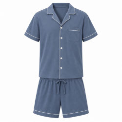 Antibacterial Cotton Men's Pajama Set: Breathable Short Sleeve & Shorts Summer Loungewear