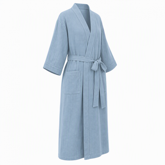 Style Bathrobe for Women, Summer Couple, Thin Nightgown Men, Seven Quarter Sleeve Pajamas