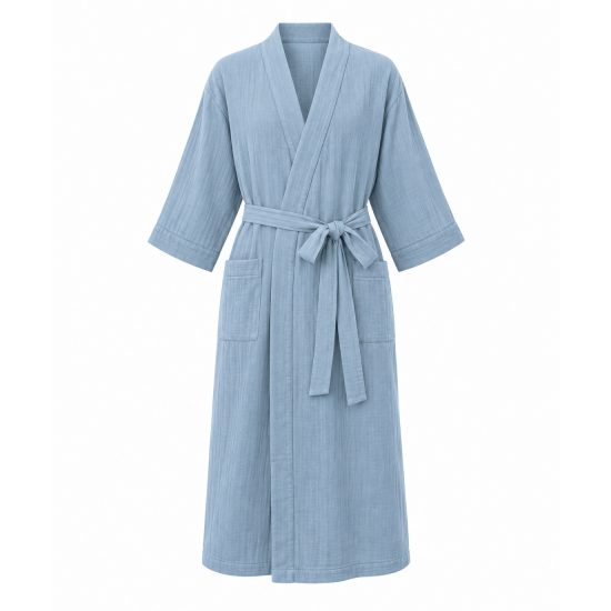 Style Bathrobe for Women, Summer Couple, Thin Nightgown Men, Seven Quarter Sleeve Pajamas