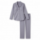 Women's Pajama Set with Built-in Bra - Long Sleeve Cotton Loungewear, Button Front Top & Pants for Home or Out