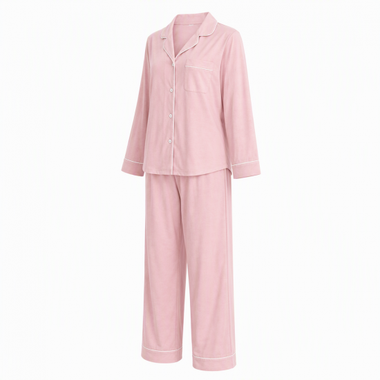 Women Pajamas Set Long Sleeve Sleepwear Nightwear Two Pieces Button Down Pj Sets