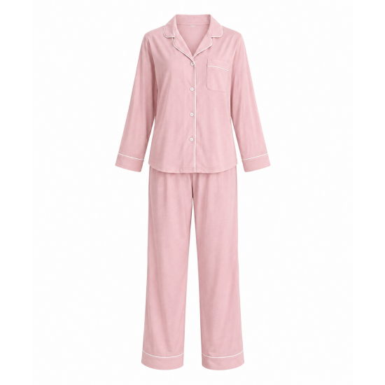 Women Pajamas Set Long Sleeve Sleepwear Nightwear Two Pieces Button Down Pj Sets