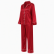 Women Silk Satins Pajamas Set,Christmas Long Sleeve Sleepwear Pants Set